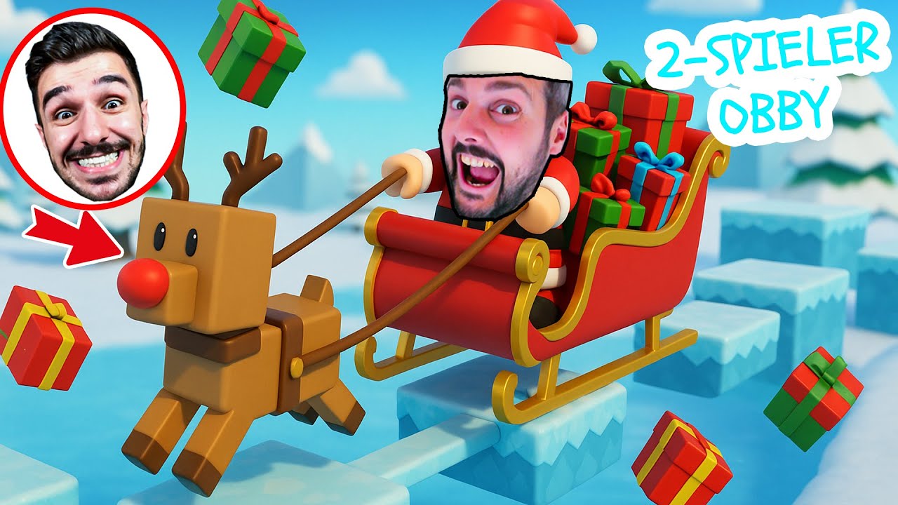 🎁🎄 KAAN & CLAUDIO VERTEILEN WEIHNACHTSGESCHENKE! 2 Spieler Obby als Weihnachtsmann & Rentier