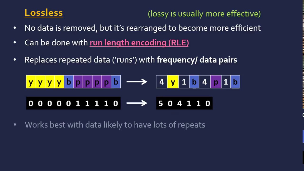 Lossy and Lossless (RLE) Compression