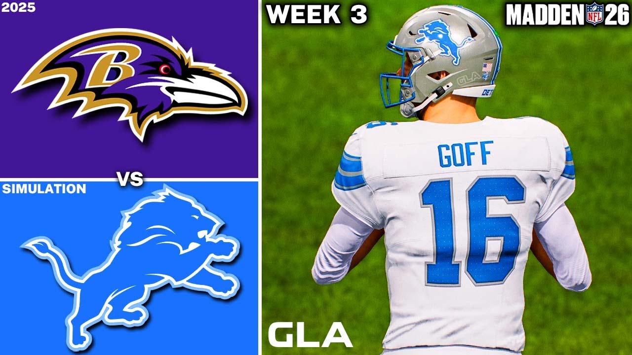 Lions vs. Ravens | Week 3 Simulation | Madden 26 PS5 Gameplay