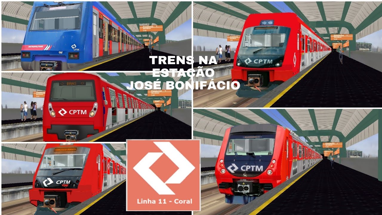 Movimentação de trens na estação JOSÉ BONIFÁCIO Linha 11 Coral CPTM [HMMSIM 2 CPTM]