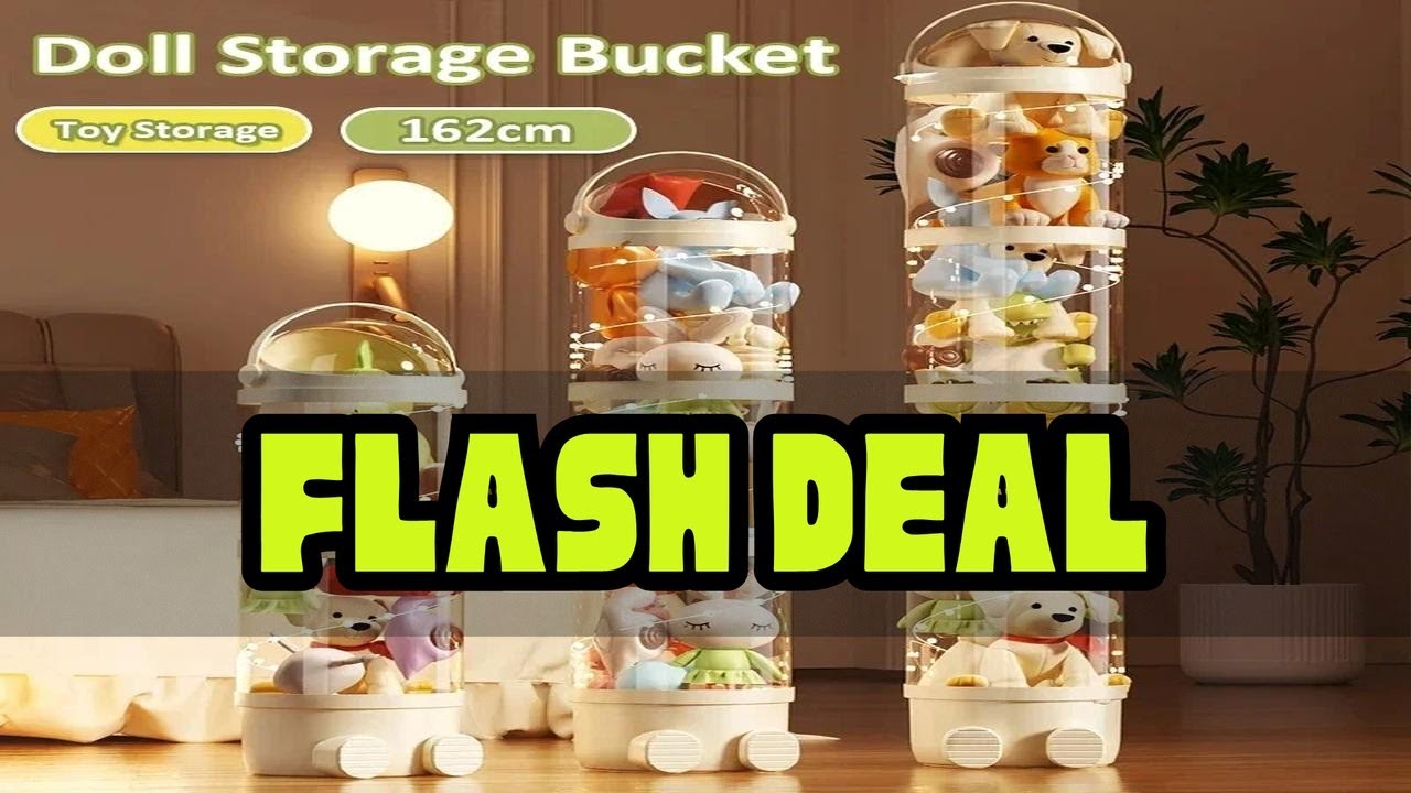 Doll Storage Box Toys Organization Plush Toy Storage Tube Transparent Plastic Stuffed Storage Barre
