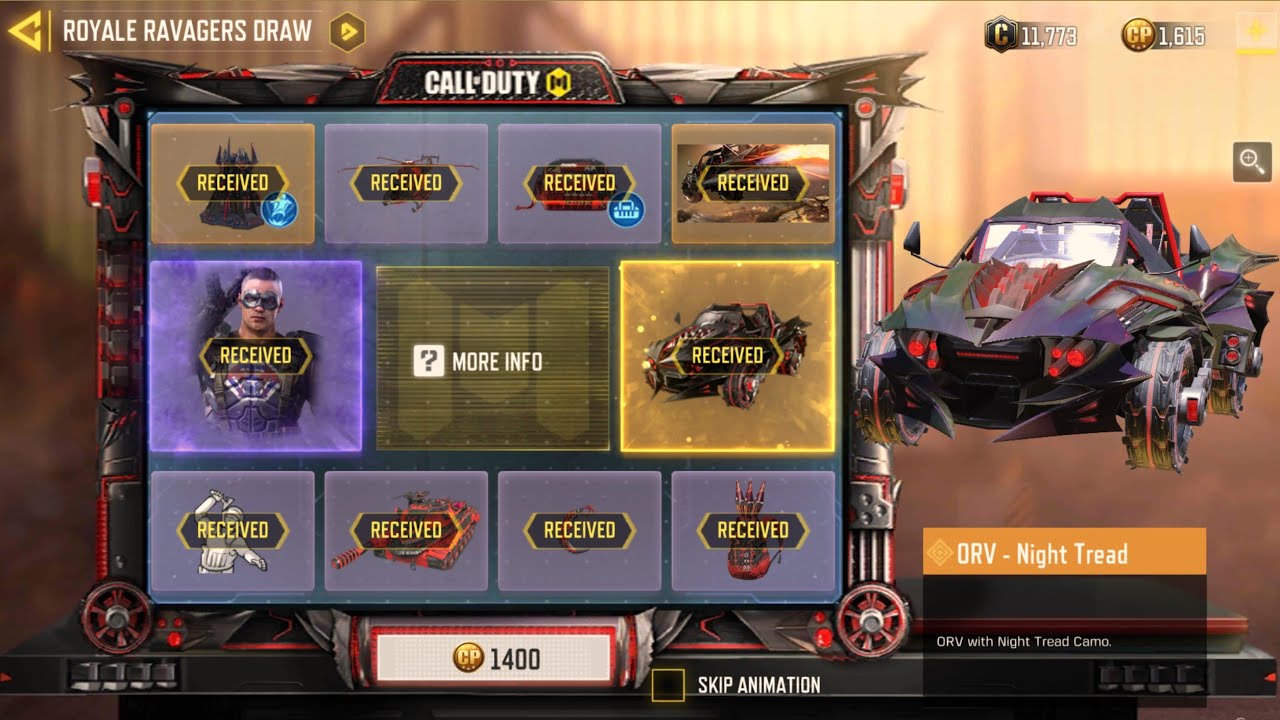 *Legendary* ORV+ Airborn - Night Tread full lucky draw and gameplay | Call Of Duty Mobile