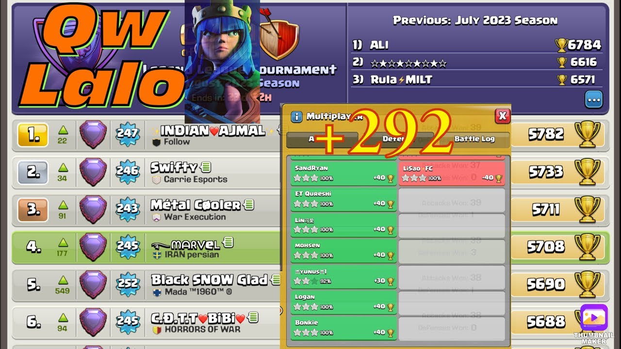 Legend attack Qw Lalo Th15 Top 100