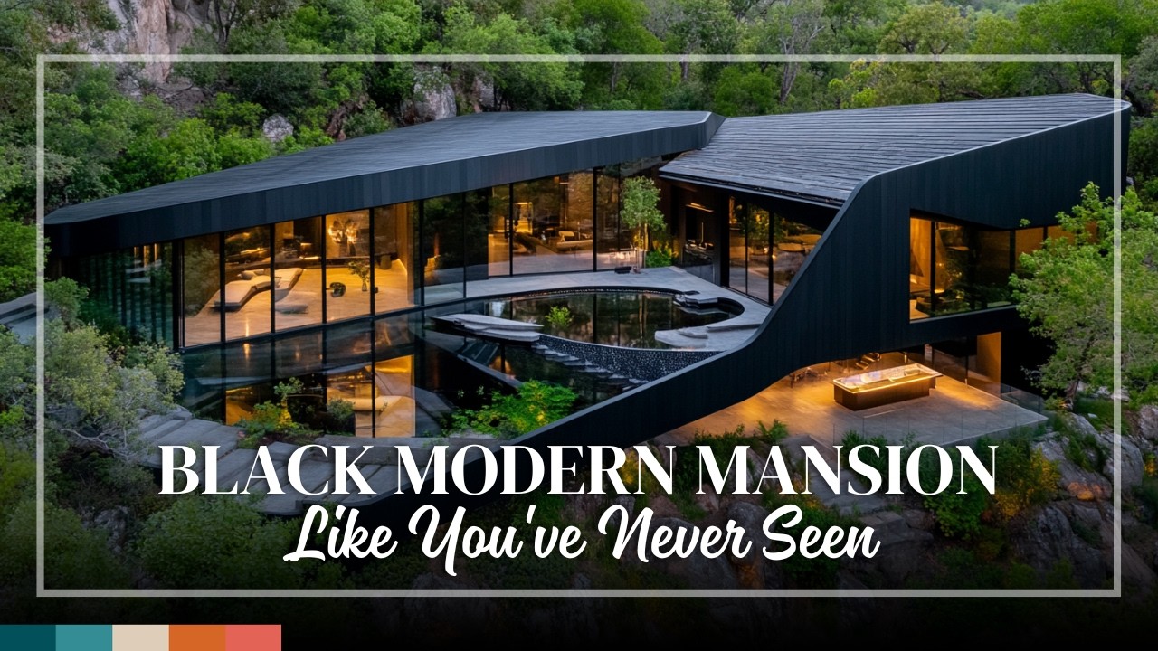 Tour This Jaw Dropping Black Modern Mansion with Sleek Interiors & Panoramic Views