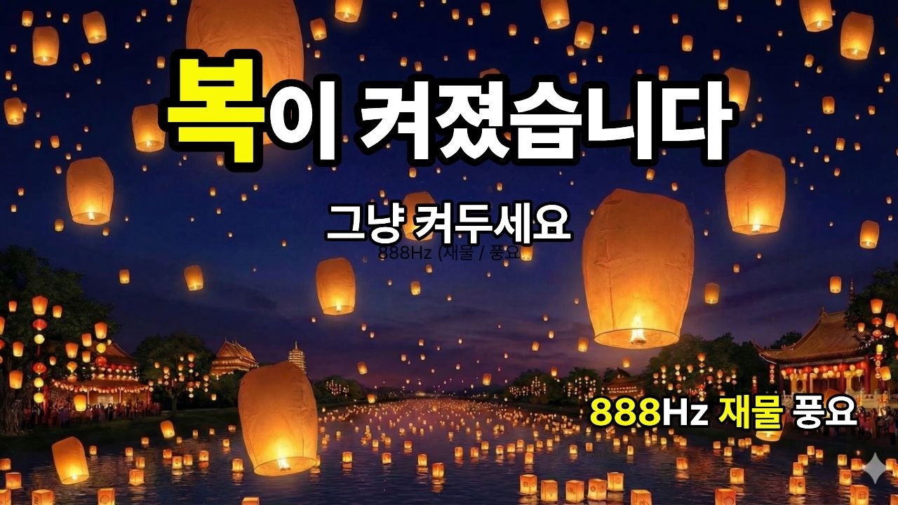 [888Hz] 복이 켜졌습니다✨이 영상을 마주한 순간부터 당신의 재물운은 절대 꺼지지 않습니다💫