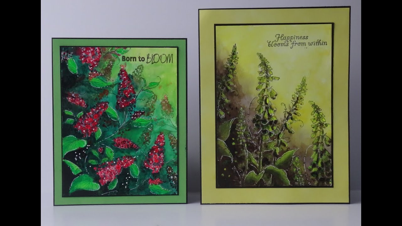 Tutorial--Creating depth in coloring using acrylic ink and pink ink stamps