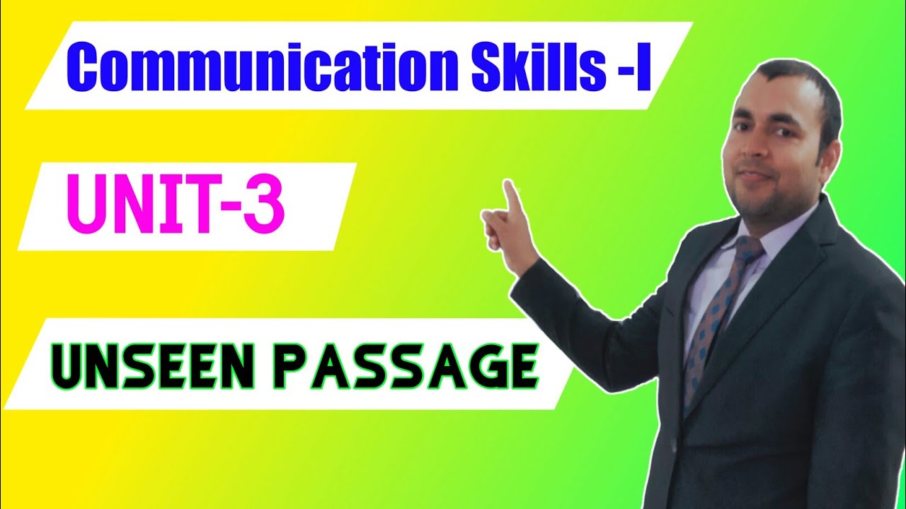 Unseen Passage | Unseen Passage For Comprehension | Communication skills-1 Unit-3 | UP Polytechnic