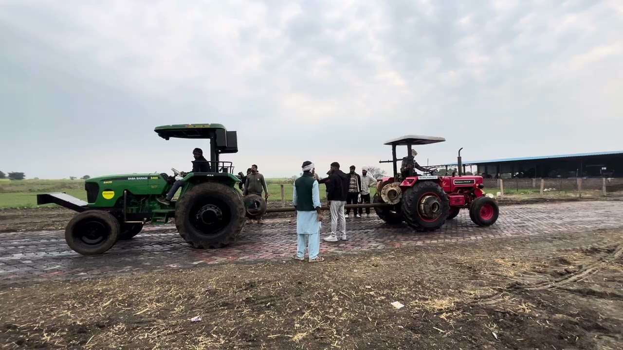 Tractor tochan track testing jhon dheere 5405 vs mahindra 575