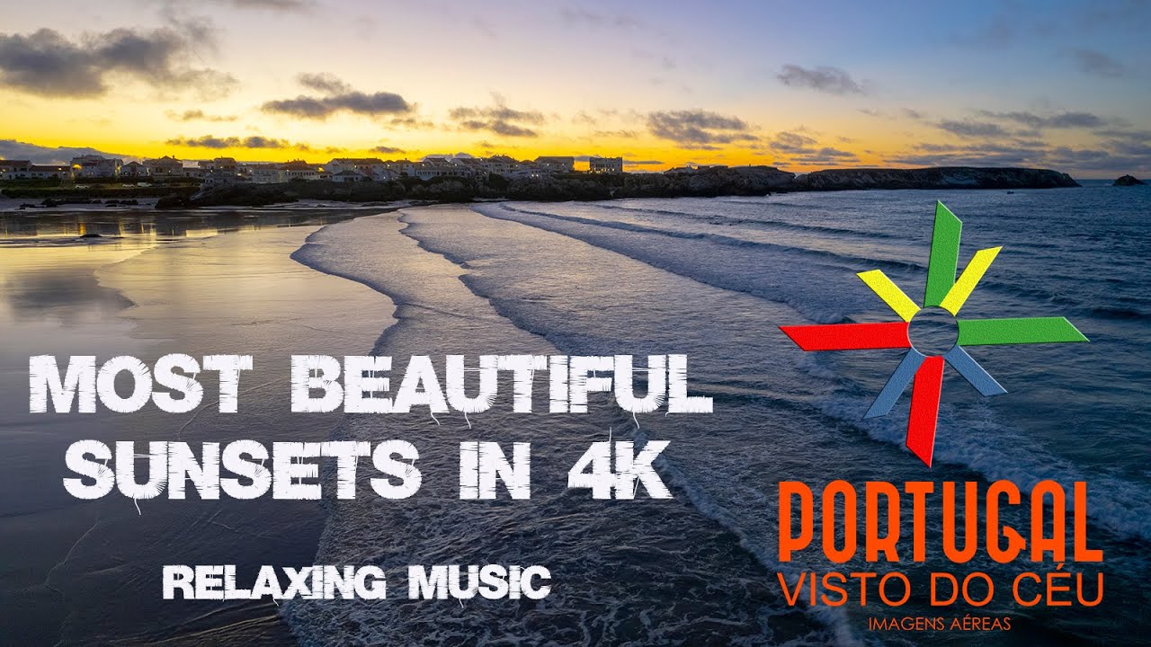 Most beautiful sunsets in 4K 🌅 Portugal 🏖️ Relaxing  music 🌞🎵