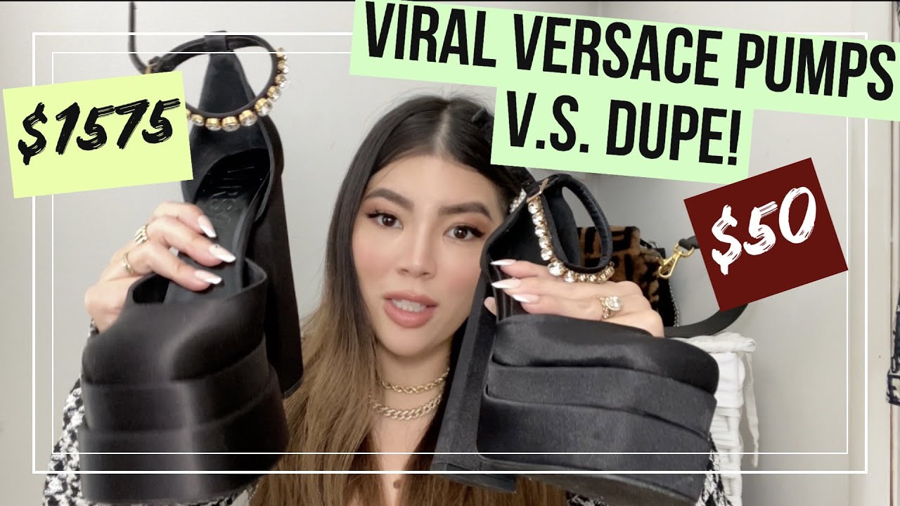 I bought the VIRAL $1575 Versace Medusa Aevitas Platform Pumps & $50 Amazon Dupe | Unboxing, try on