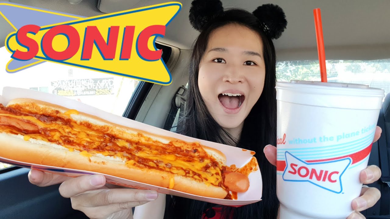 Sonic Drive-In Feast! Footlong Quarter Pound Coney Chili Cheese Hot Dog, Chili Cheese Tots - Mukbang