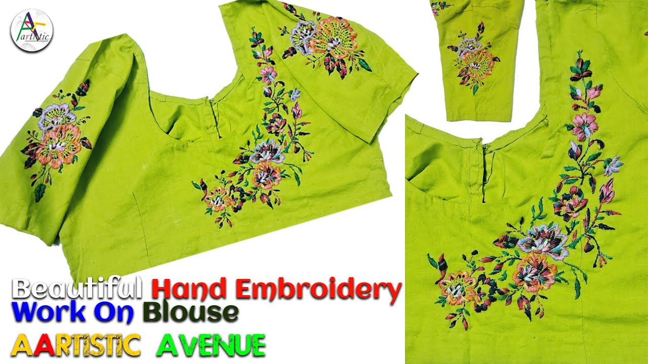 Beautiful Hand Embroidery Work On Blouse