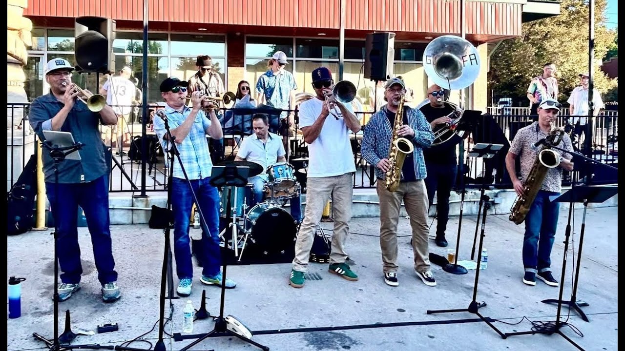 Mr  Potato, the Otone Brass Band at the Five Points Brass Festival on Sunday, September 14th