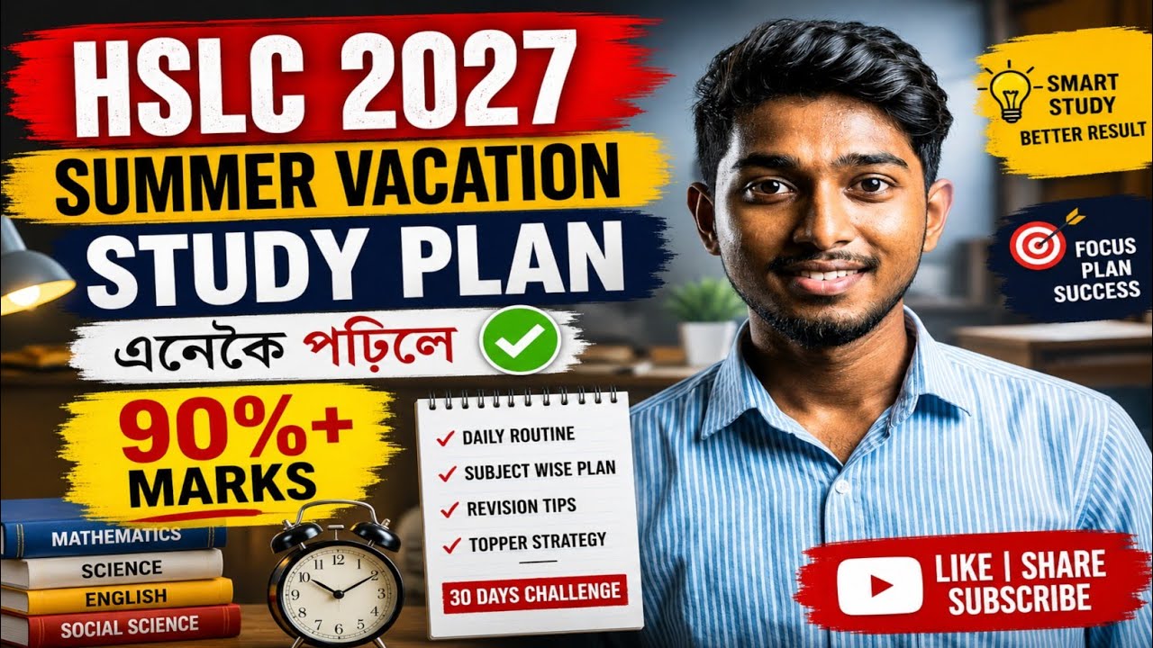 HSLC 2027 Summer Vacation Study Plan | 90%+ Marks Strategy | Daily Routine for Assam Students