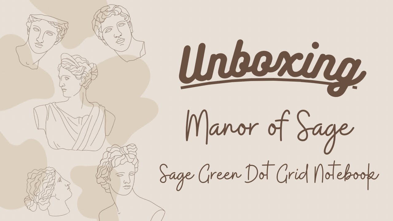 UNBOXING: Manor of Sage Notebook - Statue Sage Green Dot Grid Notebook/Bullet Journal