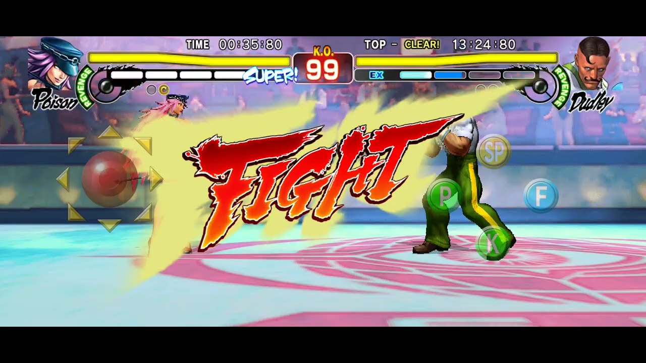 SF4, Street Fighter IV CE gameplay on mobile (Poison 毒藥 ; difficulty : grueling)