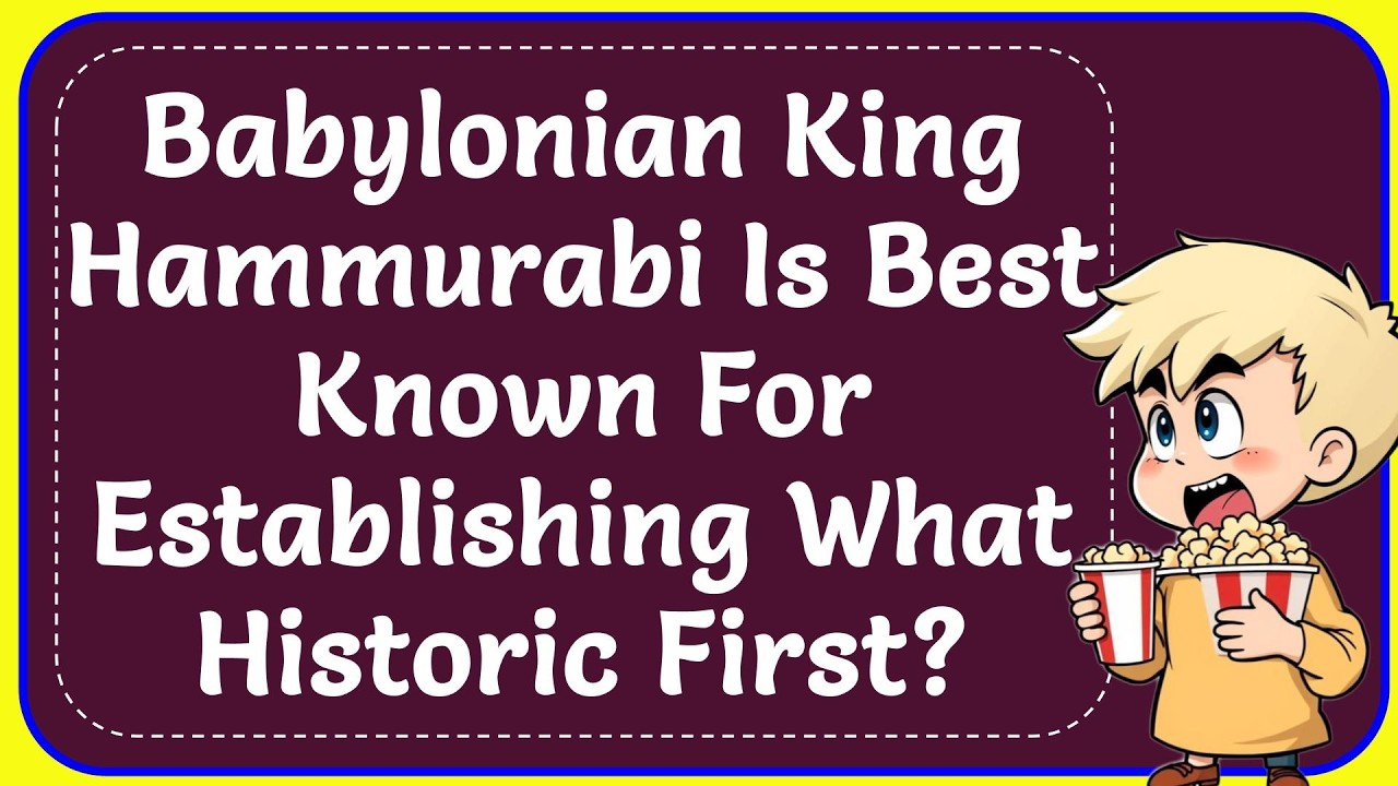 Babylonian King Hammurabi Is Best Known For Establishing What Historic First? Correct