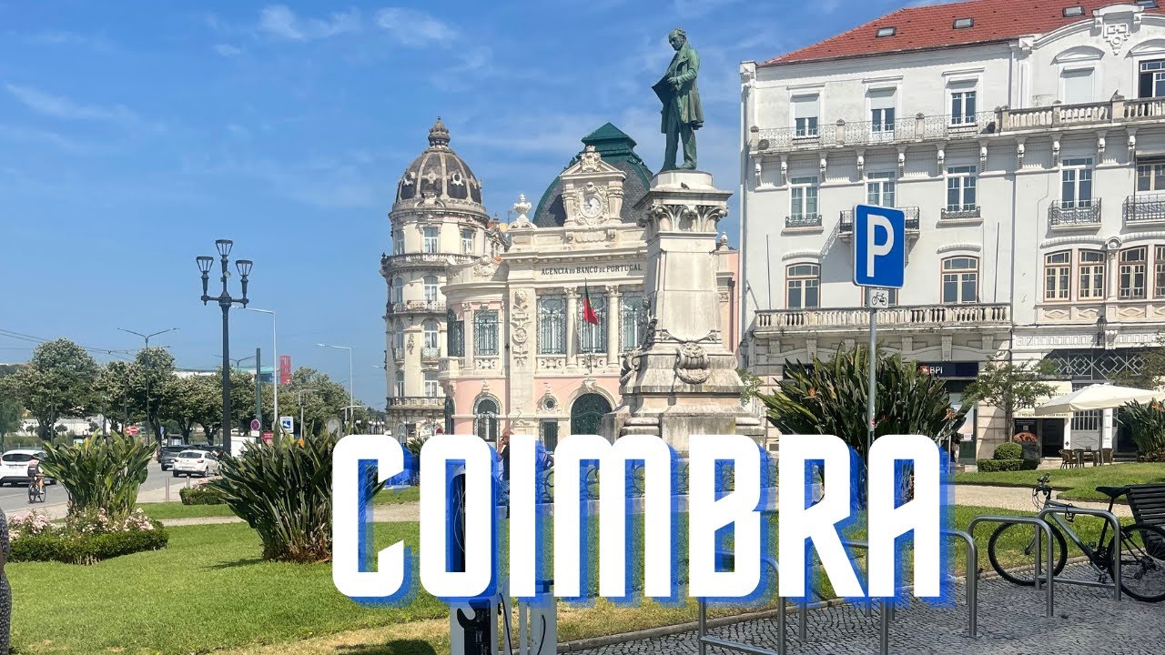 COIMBRA- w  Portugalii ma sw&oacute;j klimat, pelno kawiarni, restauracji w urokliwych uliczkach 4K