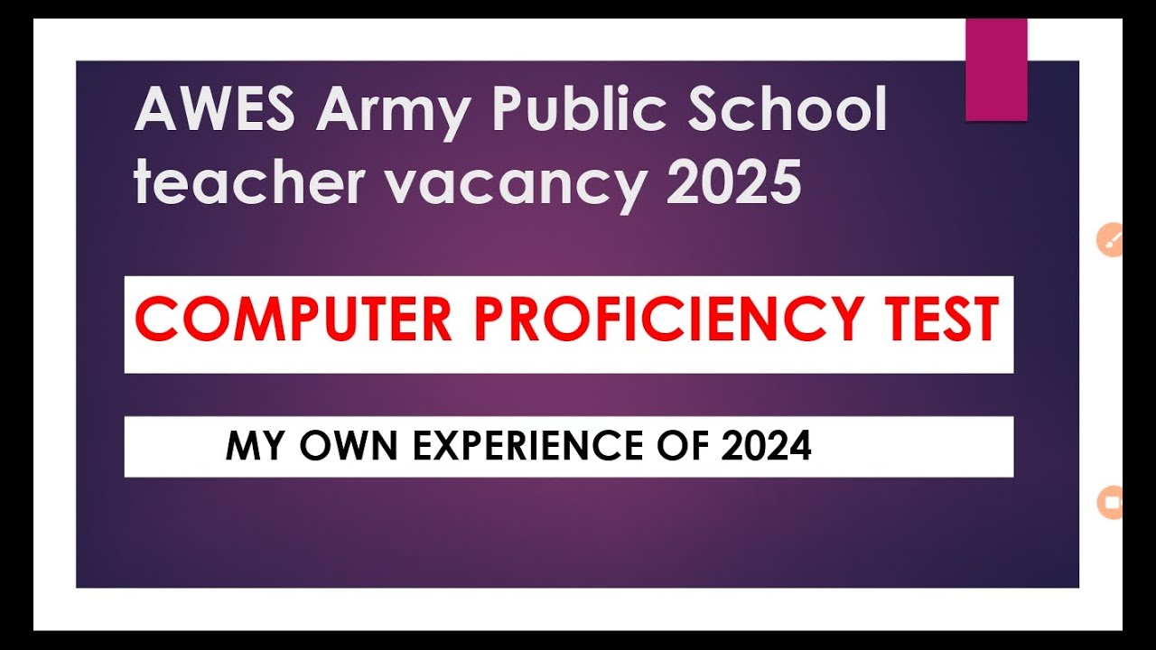 What aps ask in Computer proficiency Test l AWES OST l Army public school teacher vacancy 2025