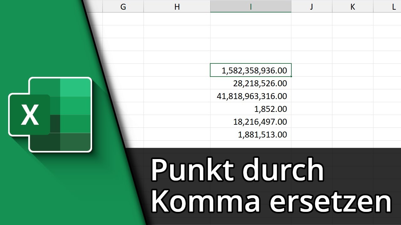Excel Punkt durch Komma ersetzen ✅ Tutorial
