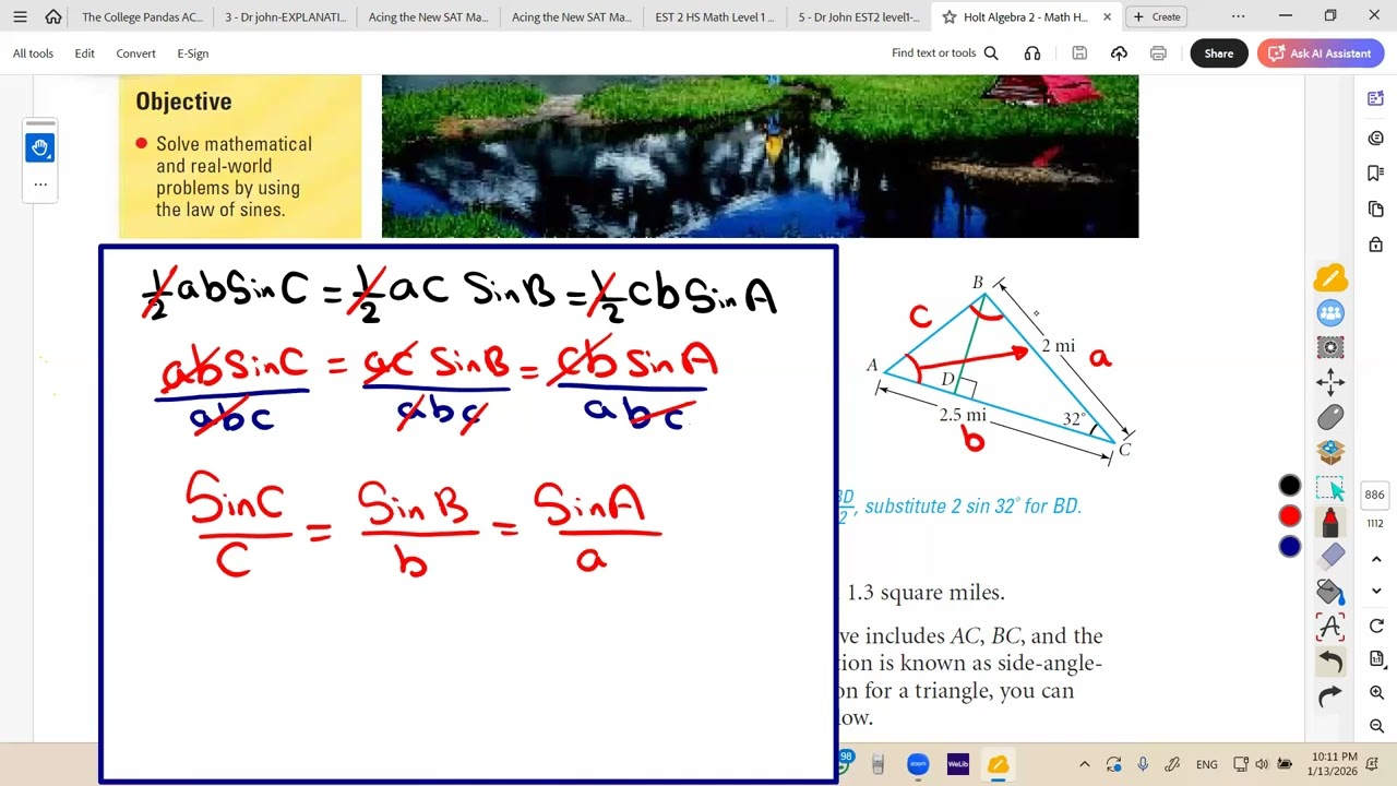 EST 2 - p3- HS Math Level 1 Sample and the law of sine
