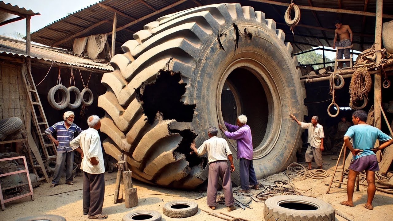 Pakistani Bedford Truck Tyre Sidewalls Repair)Expert Fixing Technicques )