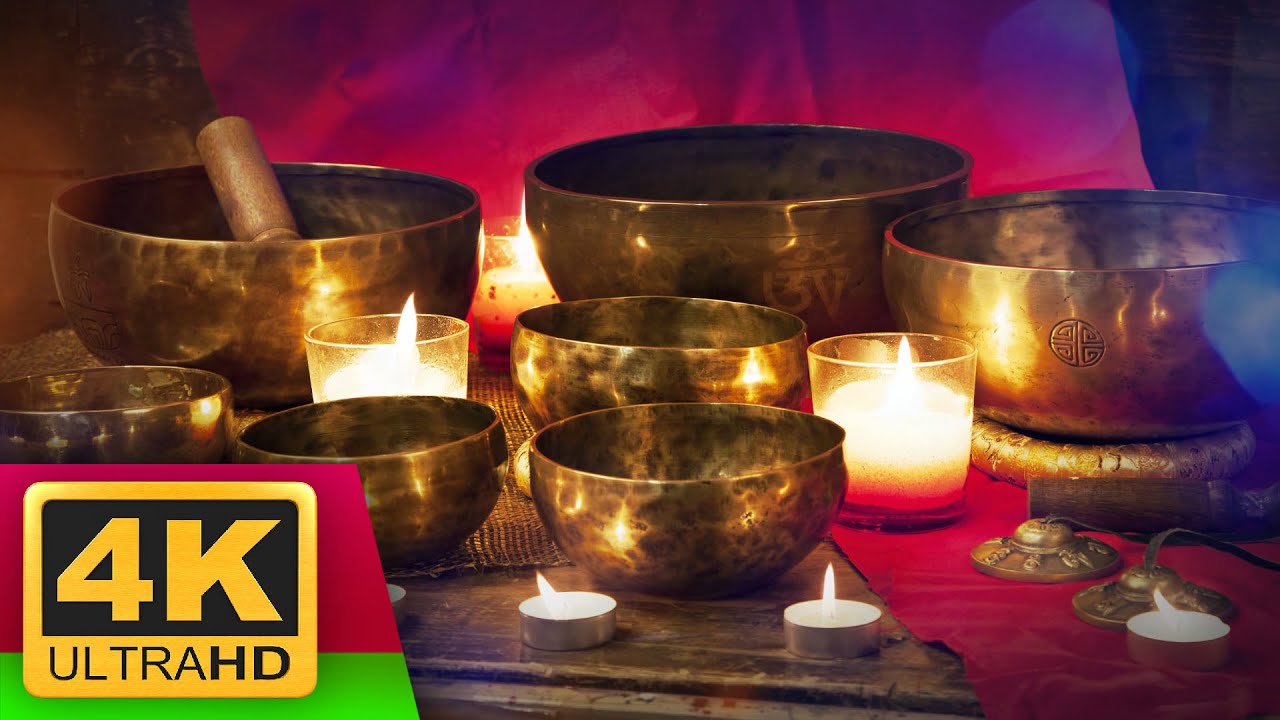 Tibetan Singing Bowls (Healing sounds for meditation and yoga) 465 HZ tone - 3 Hours 4K