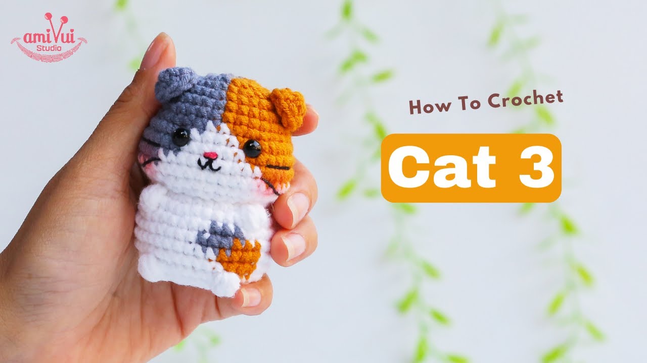 #477 | Amigurumi Cat 3 | Crochet No Sew | Amigurumi Beginner Tutorial | AmivuiStudio