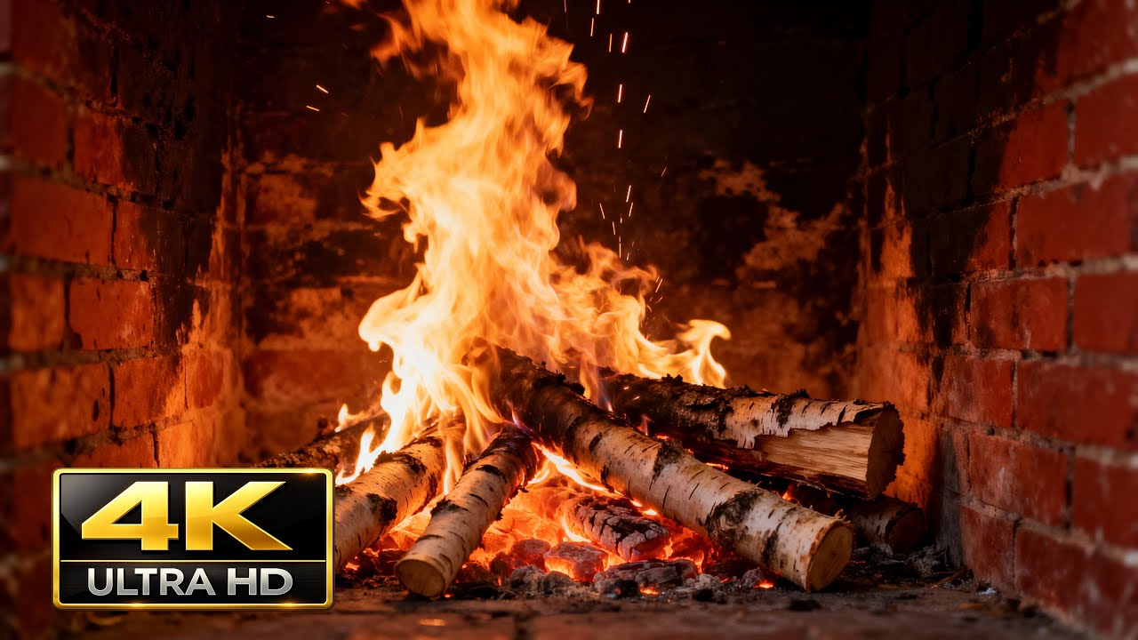 🔥 Crackling Fireplace Ambience — 5 Hours of Cozy Dark Academia Warmth