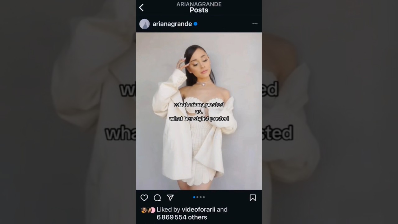 What Ariana Grande posted vs what her stylist posted 🥹