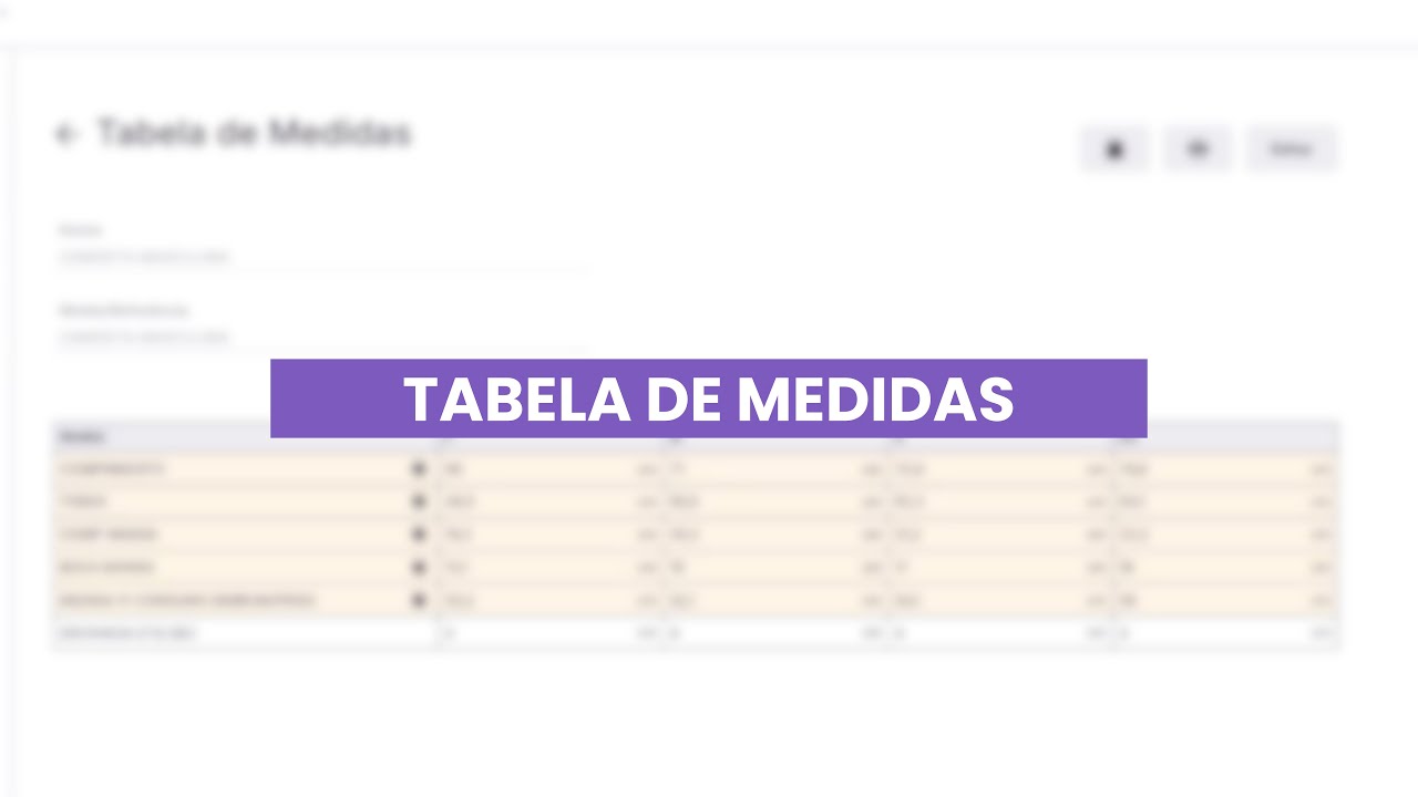 Aula 1: Tabela de Medidas