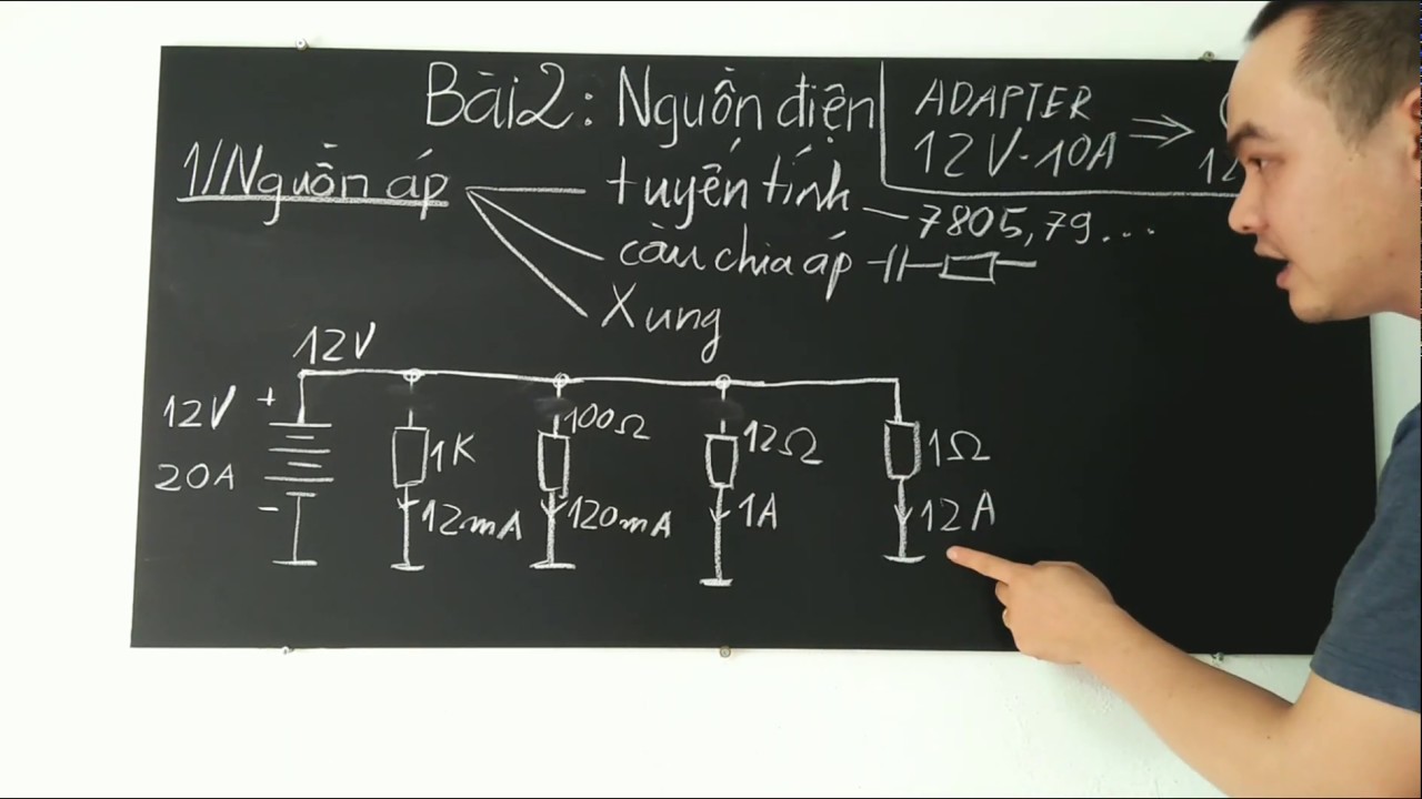 Bài 2: Nguồn điện, Adapter 12V-10A đấu vào đèn 12V-1A?