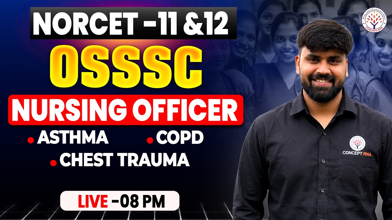 NORCET 11| Respiratory System| Medical Surgical Nursing |NORCET 11Preparation, OSSSC Nursing Officer
