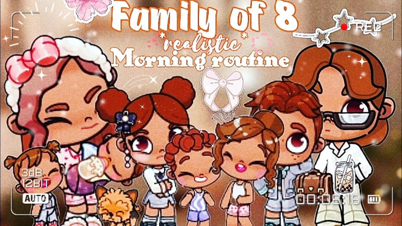 🚿🥣*OUR REALISTIC MORNING ROUTINE* as a family of 8 🤱💫|| 💘Avatar world || *Voiceless*🤭✨ || ASMR 💅