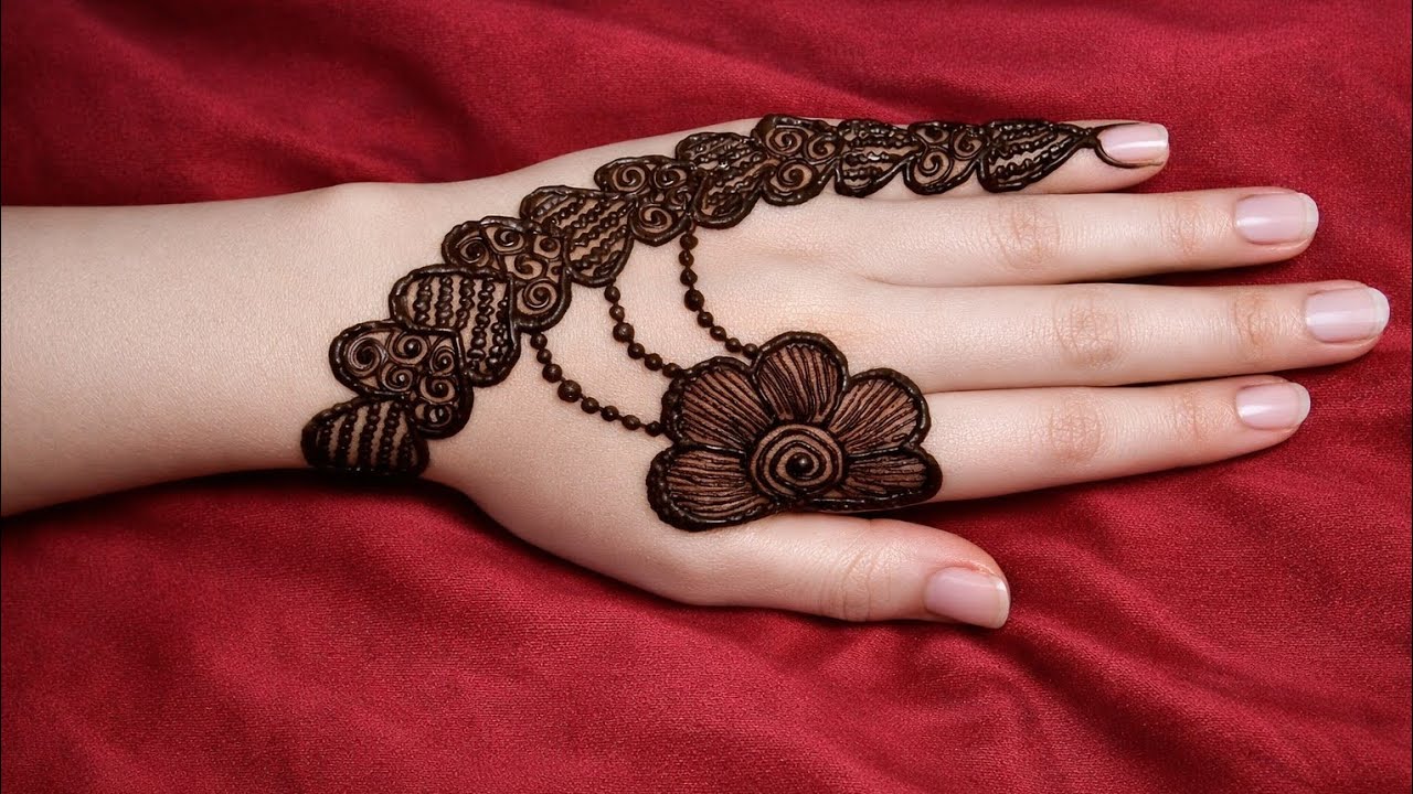 back hand side mehndi design ll Very Simple Heart Ship Eid Mehndi Design 2026 ll unique mehndi 🌙🌙