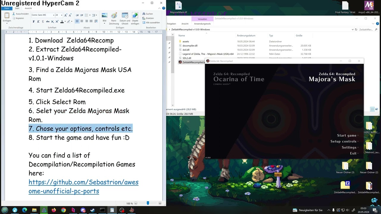Zelda: Majora's Mask PC Port: How to install the game [Zelda64Recomp]