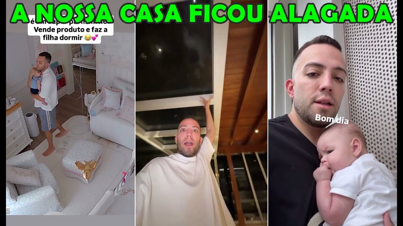 Lucas Rangel alimentando a Mia e brincando com ela + A casa ficou alagada