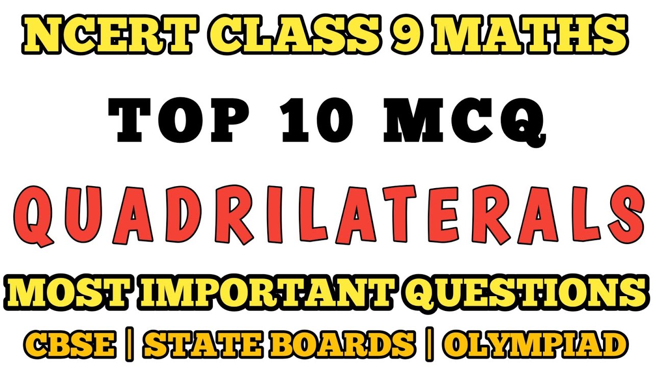Best MCQ Class 9 Quadrilaterals | NCERT Class 9 Maths Chapter 8 | Full Chapter MCQs