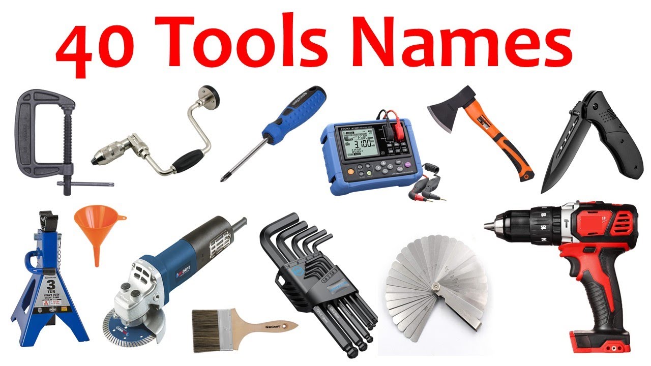 Learn Tools Names in English | Common Tools Names | Plumbing, Gardening, Mechanic, Carpentry, Power