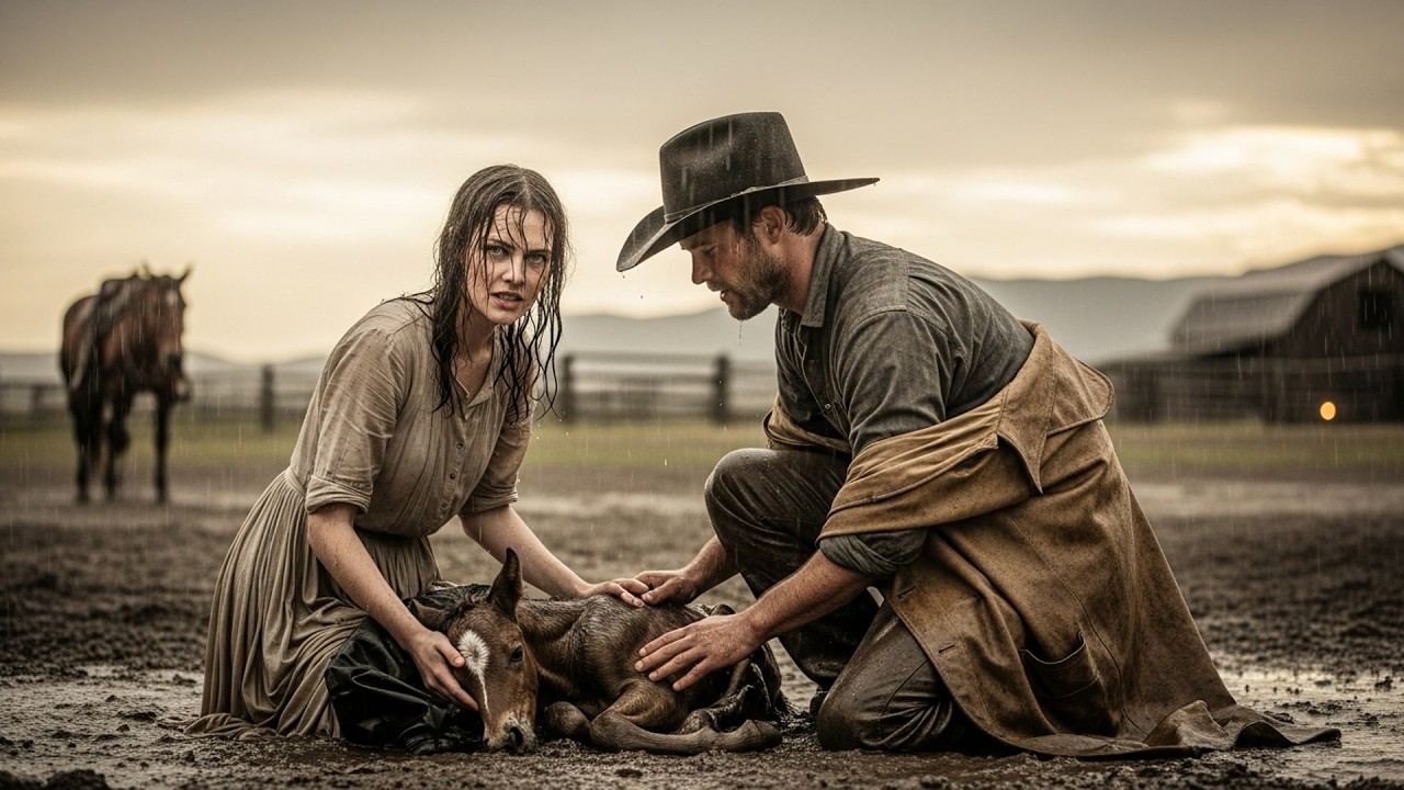 He Found Her Standing Guard Over A Weak Foal, The Cowboy Knelt Beside Her In The Mud And Stayed