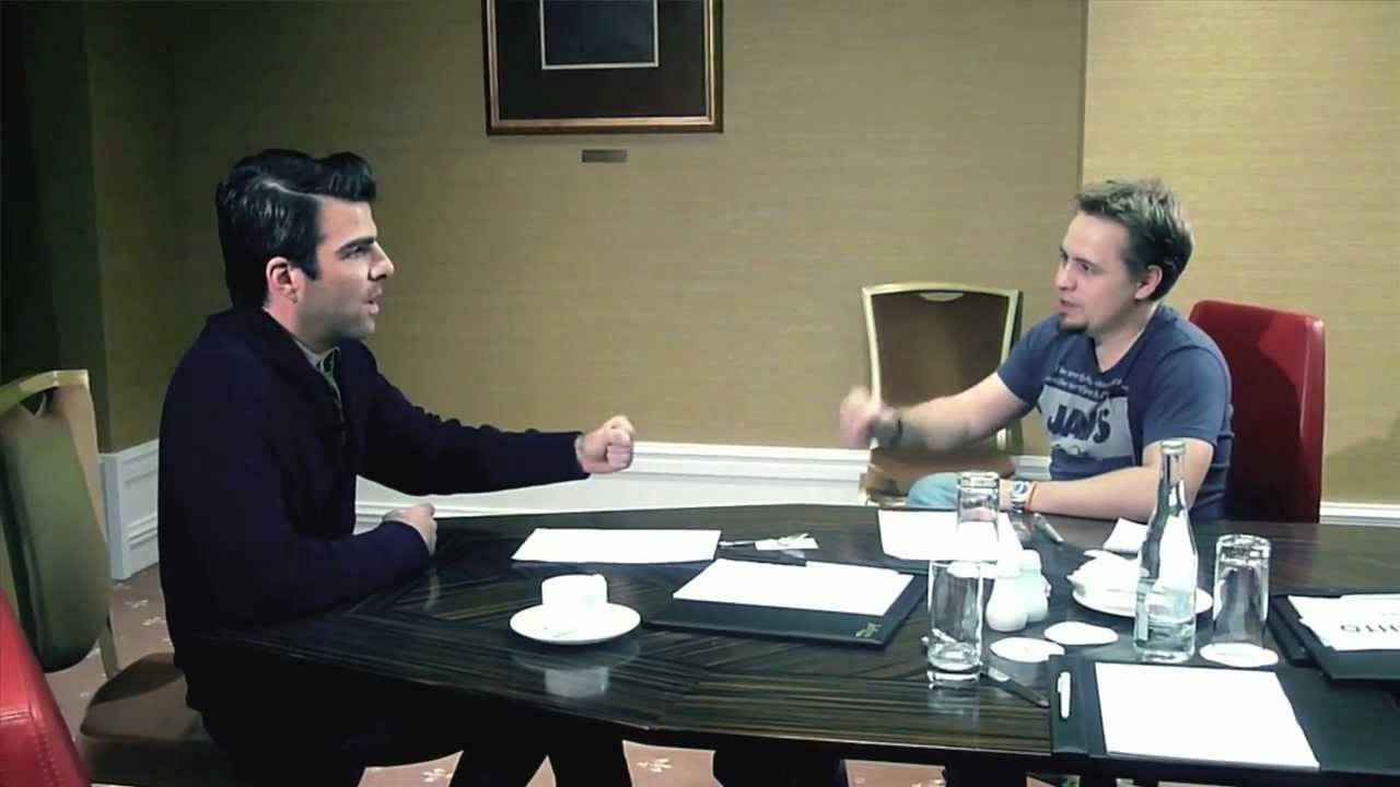 Zachary Quinto plays Rock-paper-scissors-lizard-Spock