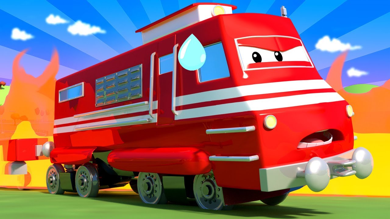 Troy il Treno -  Fuoco alla Fattoria! - Car City 🚗 Cartone animato per i bambini