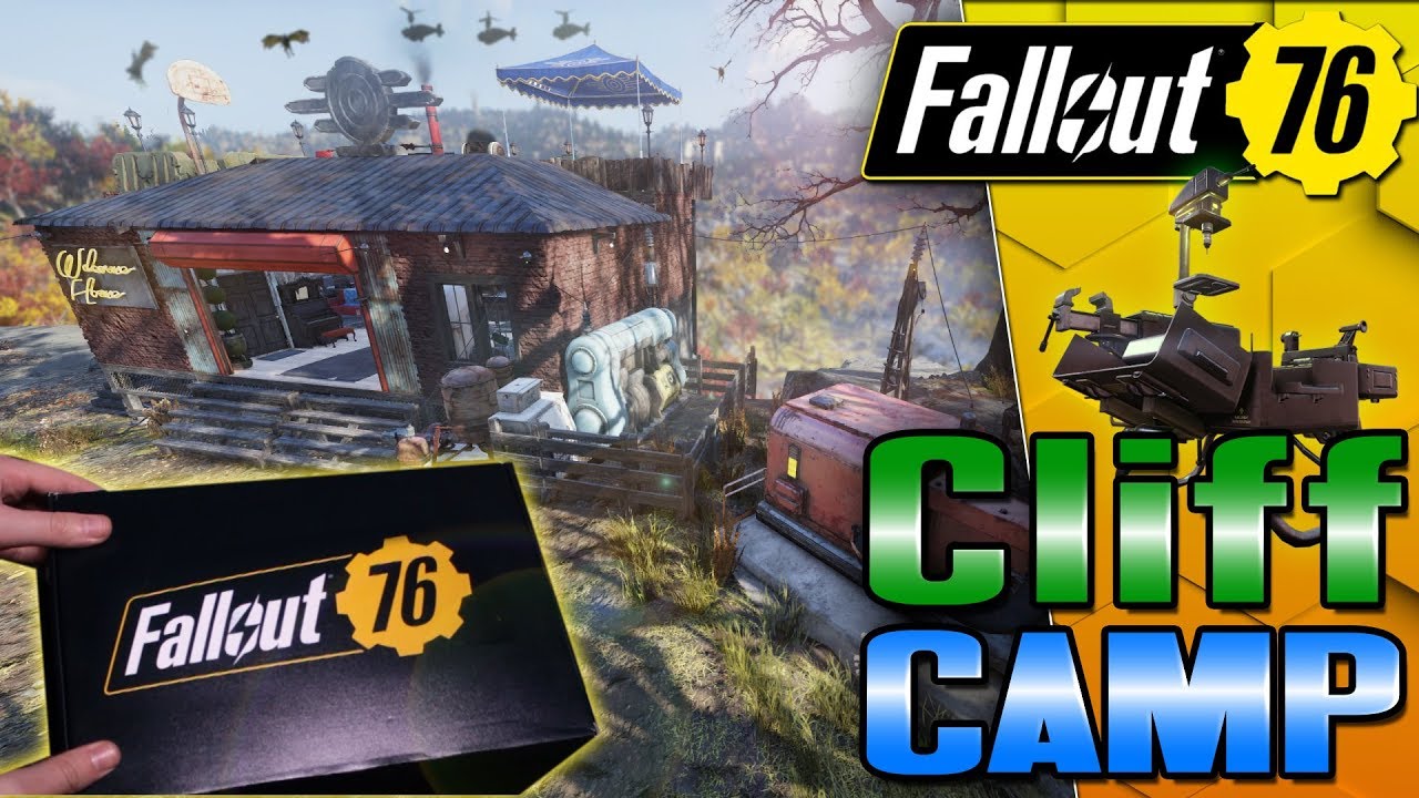 Best Cliffside Camp Location in #Fallout76 + Mystery Box from Bethesda Unboxing