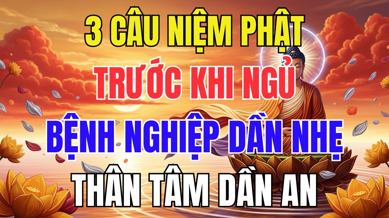 Phật Dạy: 3 Câu Niệm Phật Trước Khi Ngủ – Bệnh Nghiệp Dần Nhẹ, Thân Tâm Dần An, Đời Bớt Khổ