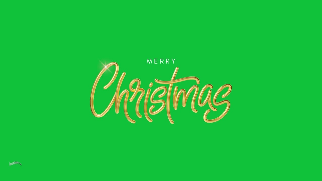 Merry Christmas Golden Text Typography Animation | Green Screen