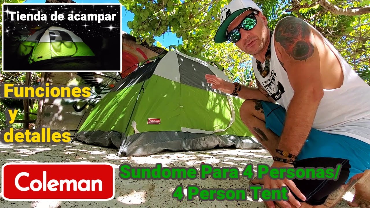 Tienda de acampar Coleman Sundome 4 personas | Montaje facil y rapido | Coleman tent sundome for 4 .