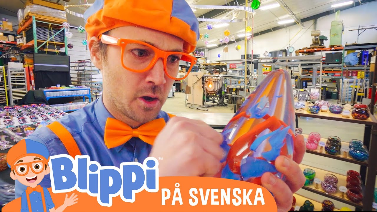 Blippi besöker ett glasbruk | @BlippiSvenska | Pedagogiska videor för barn