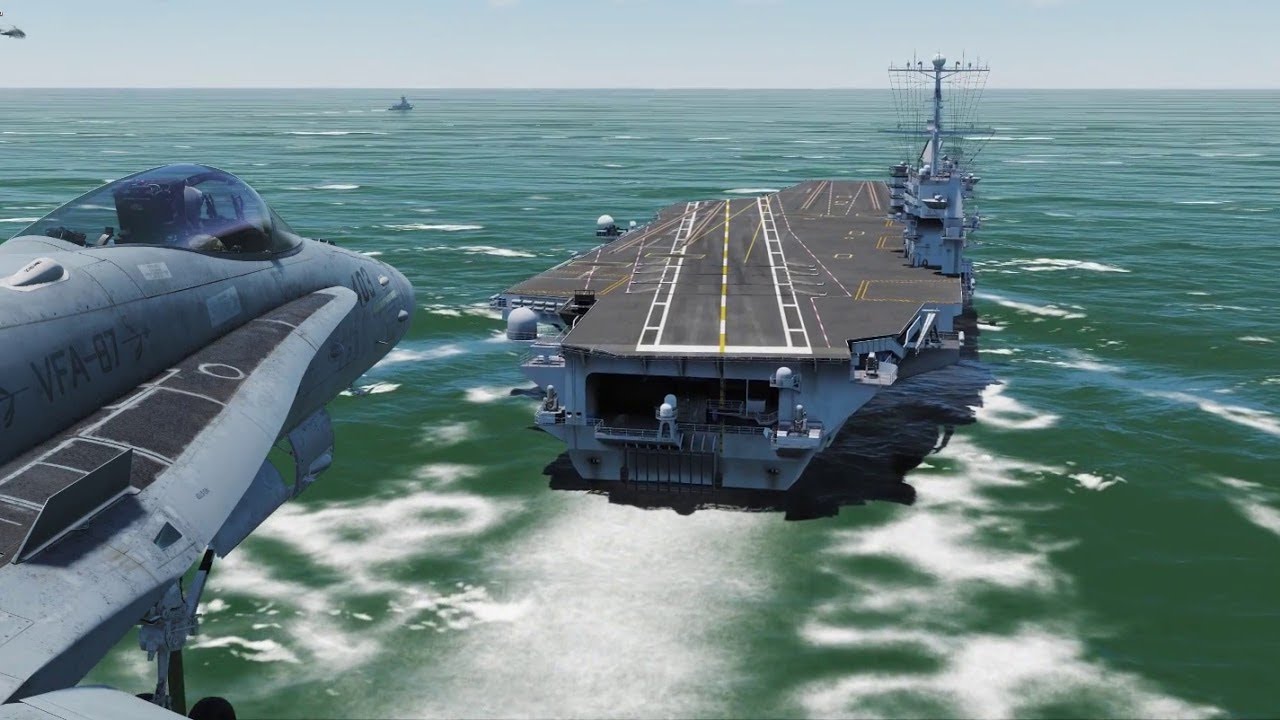محاكي الطائرات : DCS World / شرح طريقة الهبوط على سفينه الكارير بطائرة الـF18 + شرح عمل مشن خاص فيك