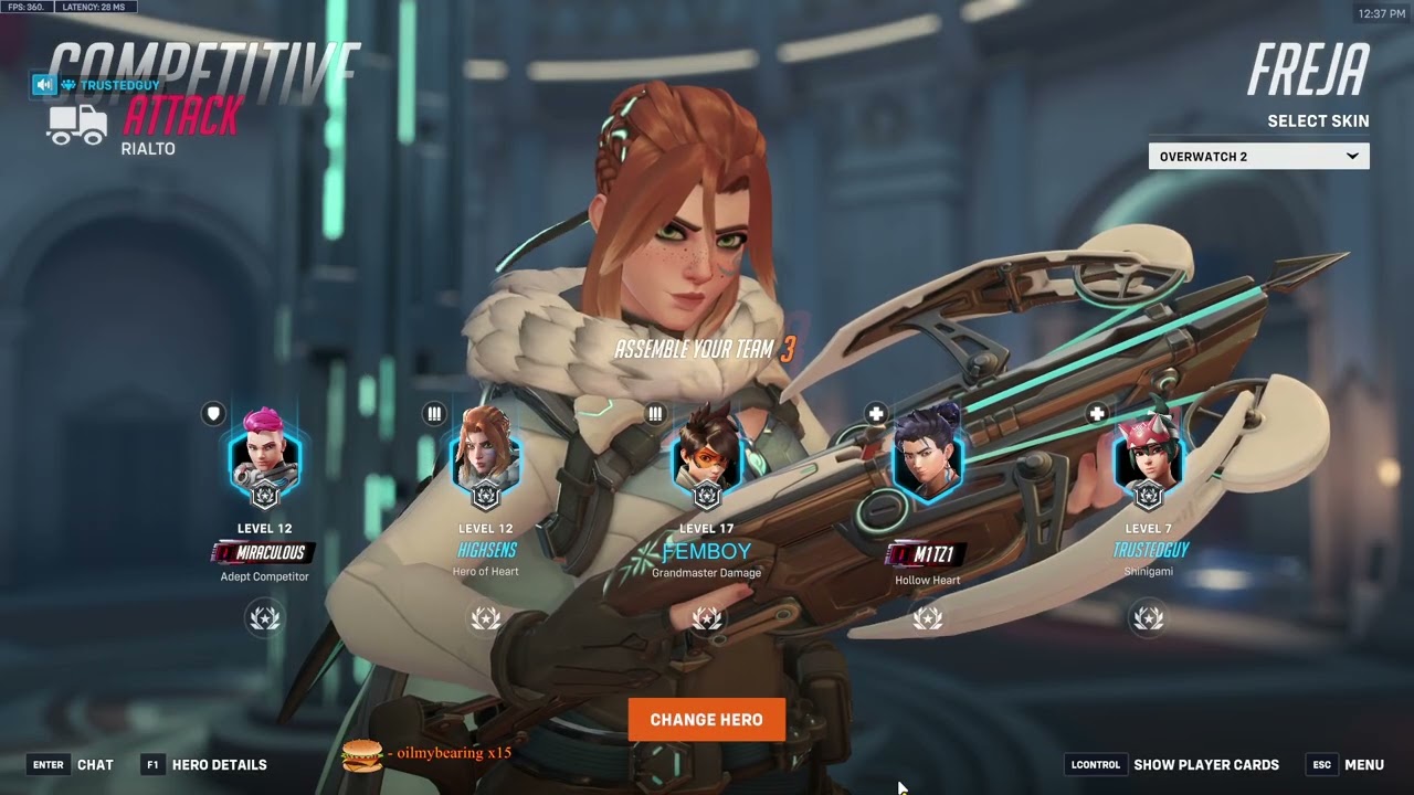 DAFRAN ASHE + SOLDIER 76 + FREJA - OVERWATCH 2 GAMEPLAY SEASON 18 TOP 500