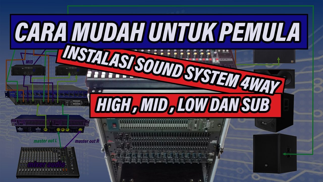 Cara mudah untuk pemula instalasi sound system 4way sub low mid dan high